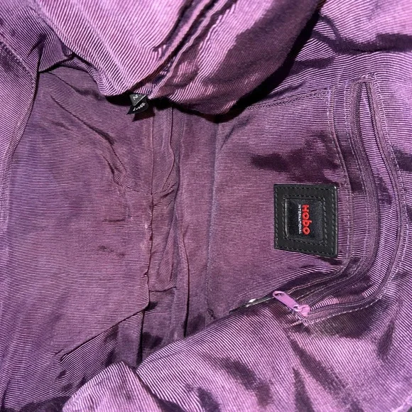 HOBO Black Leather Tote Bag with fur on the front - Picture 5 of 6